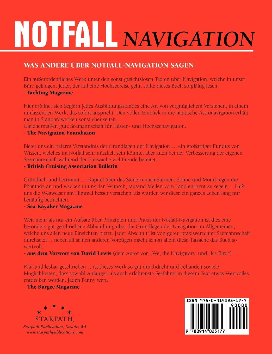 Emergency Navigation German Edition Back Cover