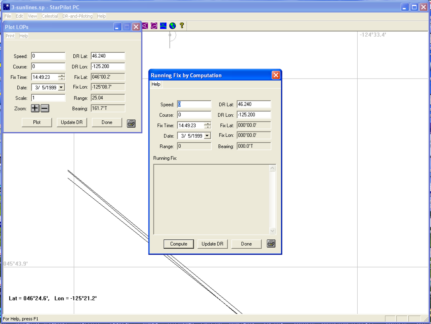 StarPilot nav app running fix plot