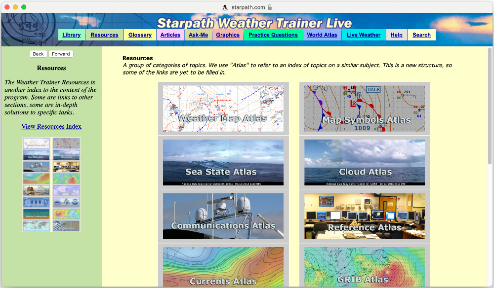 Starpath Weather Trainer Resource Index