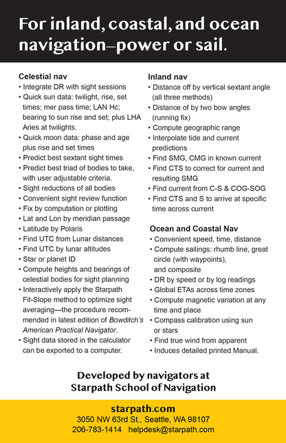 StarPilot TI-89 Navigation Calculator